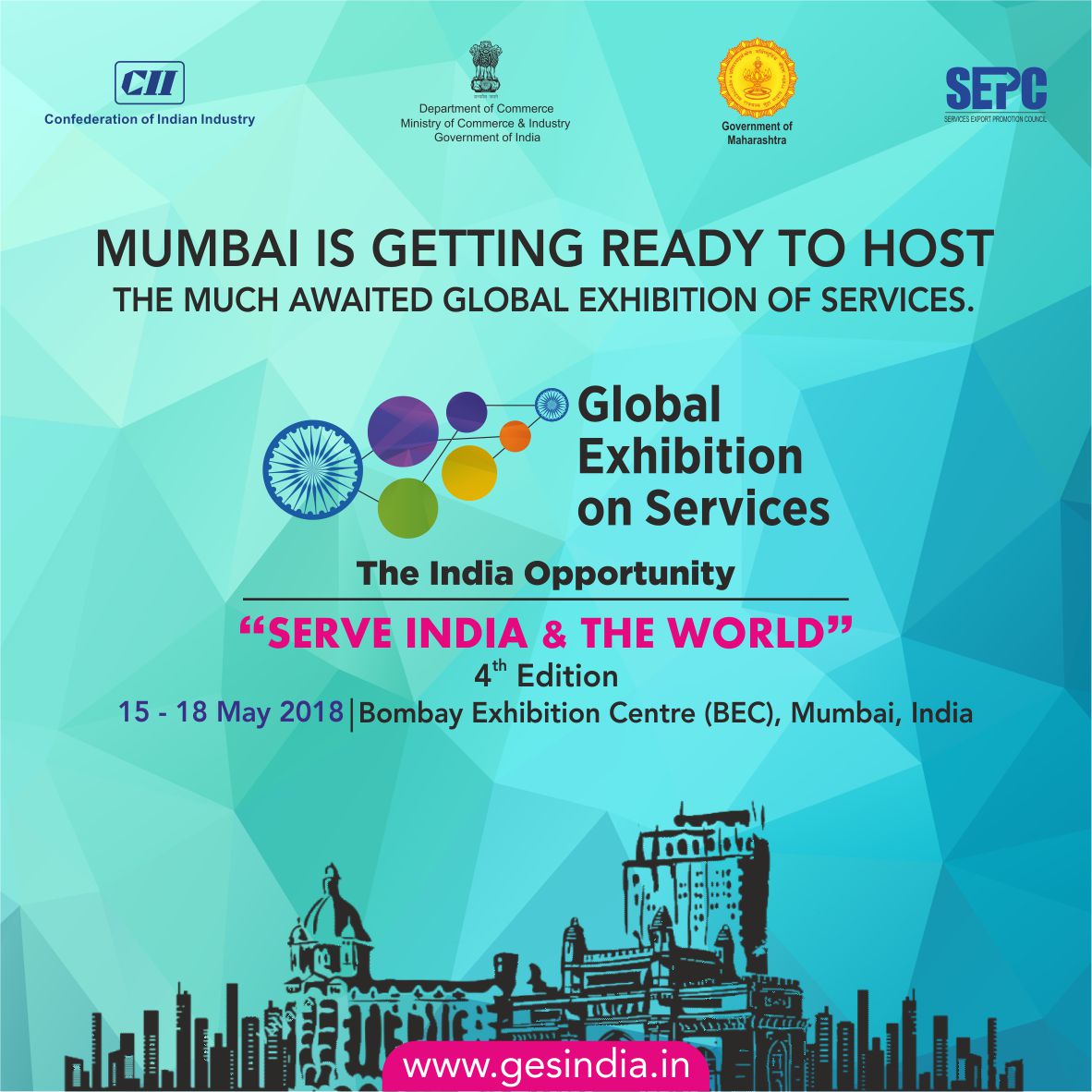 TCIL is participating in Global Exhibition on Services (GES) 2018 scheduled from 15th-18th May 2018 in Mumbai.